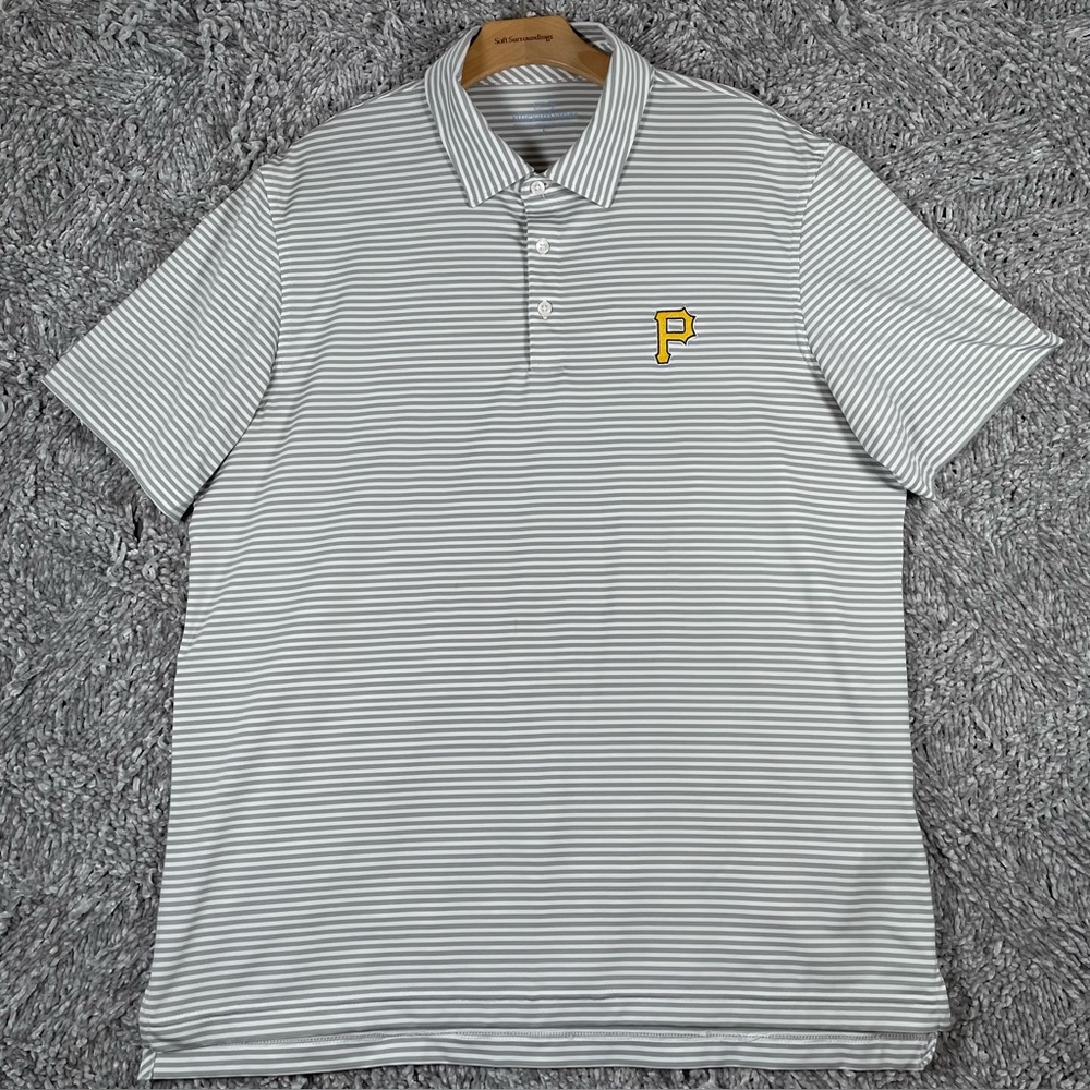 Vineyard Vines X Pittsburgh Pirates Polo Shirt Men's Large Stripes Short Sleeve